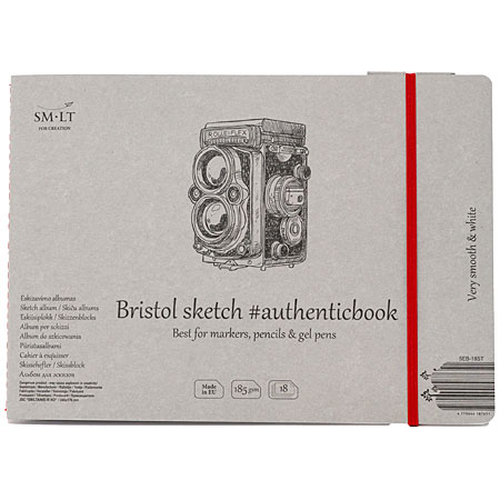 SM-LT Art #authenticbook - tekenalbum (bristolpapier) - kartonnen omslag - 18 vellen 185gr/m² - 24,5x17,6cm