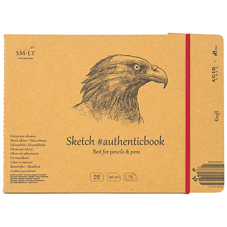 SM-LT Art #authenticbook - schetsalbum (kraftpapier) - kartonnen omslag - 24 vellen 90gr/m² - 24,5x17,6cm