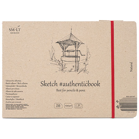 SM-LT Art #authenticbook - tekenalbum (gerecycleerd papier) - kartonnen omslag - 32 vellen 100gr/m² - 24,5x17,6cm