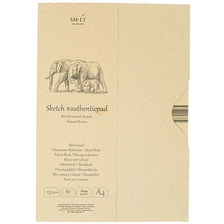 SM-LT Art #authenticpad - tekenblok (gerecycleerd papier) - 80 vellen 135gr/m² - A4 - bruin