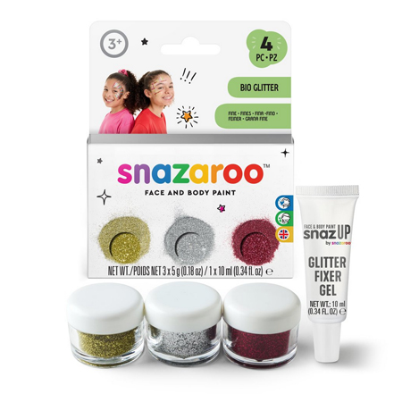 Snazaroo Bio Glitter - face & body sets - glitter & fixer