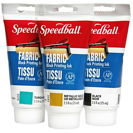 Speedball Encre d'impression pour tissu - lavable à l'eau - tube 75ml