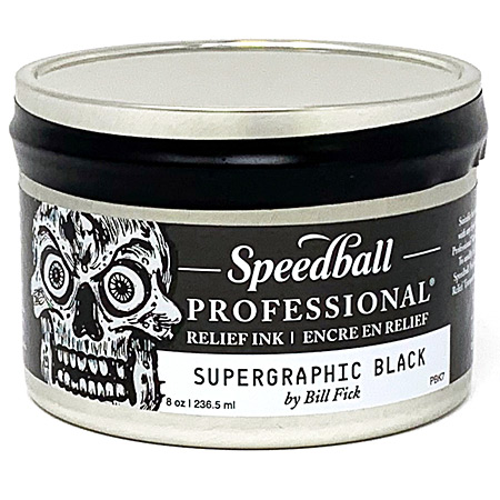 Speedball Professional Relief Ink - drukinkt op waterverdunbare oliebasis - pot 473ml - supergraphic zwart