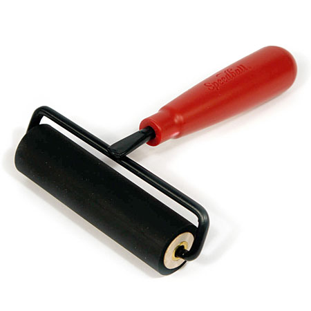 Speedball Hard rubber brayer - wire frame - plastic handle - 10cm