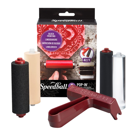 Speedball Pop-In - set rouleaux encreur 10cm 4 en 1