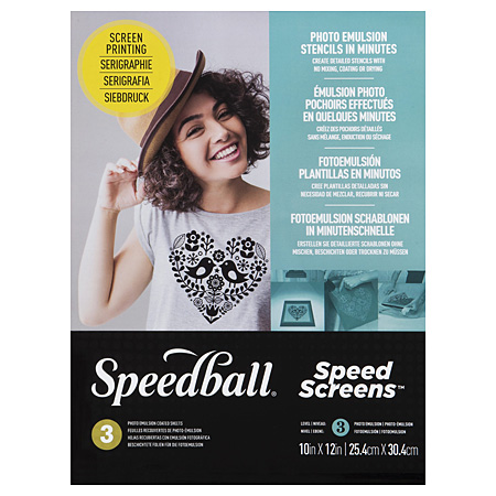 Speedball Speed Screens - pack of 3 sheets coated with photo emulsion