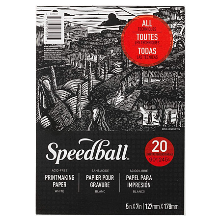 Speedball Bloc de papier gravure - 20 feuilles 245g/m²