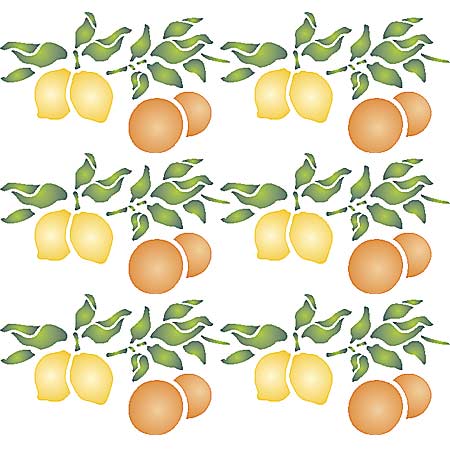 Spectrum Sjabloon - 30x19cm - sinaasappel en citroen