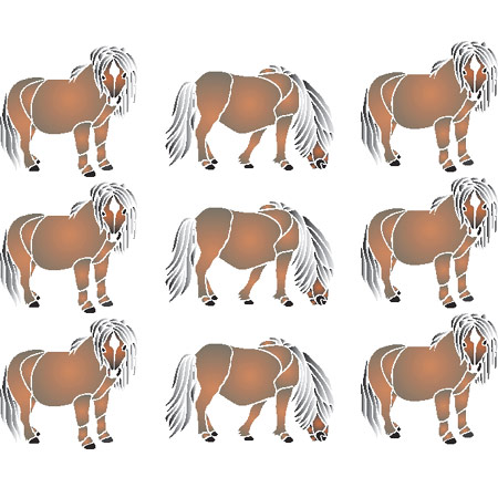 Spectrum Stencil - 30x19cm - shetland ponies