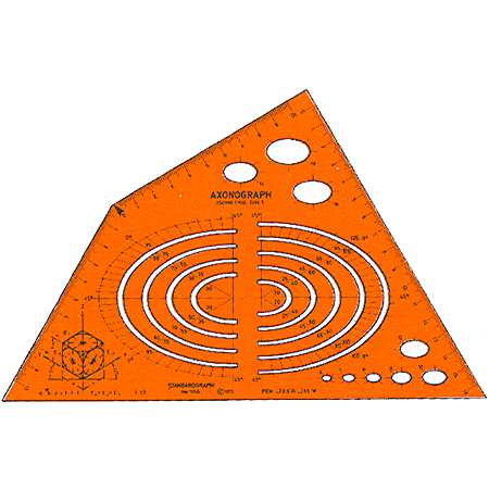 Standargraph Isometric - plastic tekensjabloon - 240x135x1,2mm - axonograph