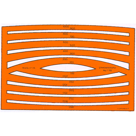 Standardgraph Plastic template - 170x105x1,5mm - circular arc
