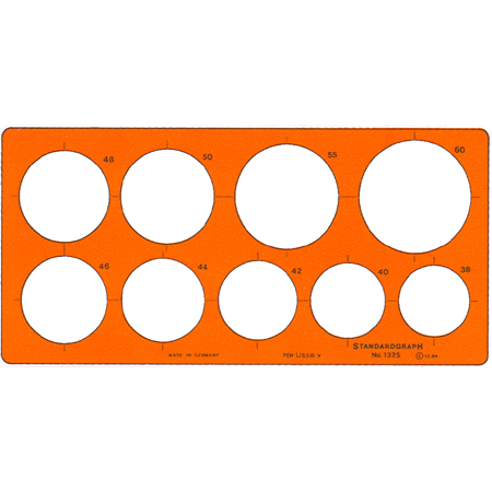Standardgraph Plastic template - 260x125x1mm - circles