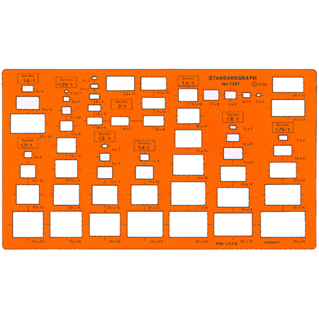 Standardgraph Plastic template - 245x140x1mm - rectangles