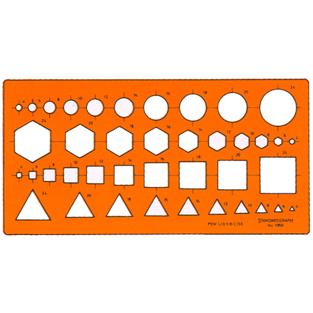 Standargraph - Plastic tekensjabloon - 200x100x1,2mm - gecombineerde symbolen