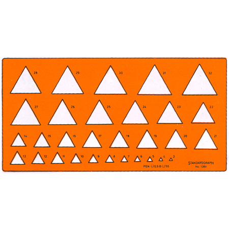 Standargraph - Plastic tekensjabloon - 200x100x0,75mm - driehoeken