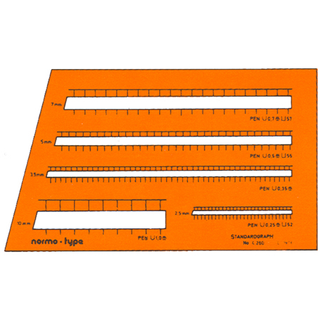 Standardgraph Plastic template - 175x100x1mm - normo-type lettering rule