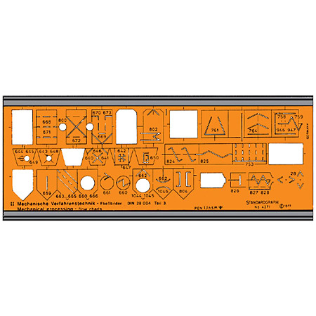 Standardgraph Plastic template - 230x87x0,95mm - mechanical processing II