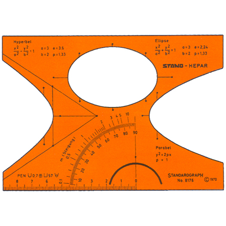 Standardgraph Plastic template - 150x103x1mm - Stano Hepar cones