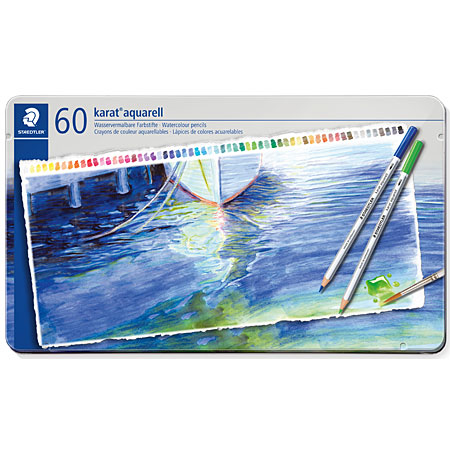 Staedtler Karat Aquarell - tin - assorted watersoluble colour pencils