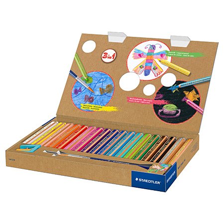 Staedtler Noris Junior Chunky 3in1 - cardboard box - assorted watercolour pencils