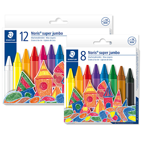 Staedtler Noris Super Jumbo - cardboard box - assorted wax crayons (14mm)