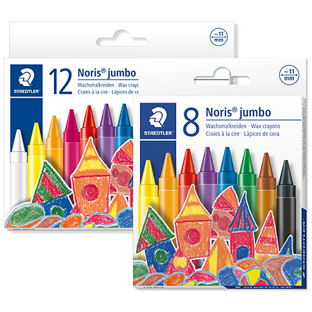 Staedtler Noris Jumbo - cardboard box - assorted wax crayons (11mm)