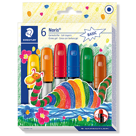 Staedtler Noris - cardboard box - 6 assorted gel crayons