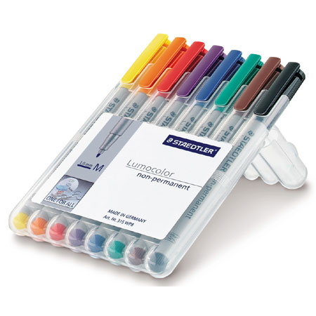 Staedtler Lumocolor Non Permanent M - plastic wallet - assorted pens with medium tip (1mm)