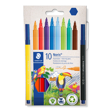 Staedtler Noris 326 - étui en carton - assortiment de 10 feutres de coloriage - pointe ronde (1mm)