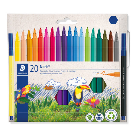 Staedtler Noris 326 - étui en carton - assortiment de 20 feutres de coloriage - pointe ronde (1mm)