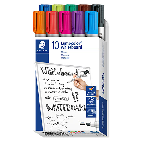 Staedtler Lumocolor Whiteboard marker - kartonnen doos - assortiment van 10 witbordmarkers