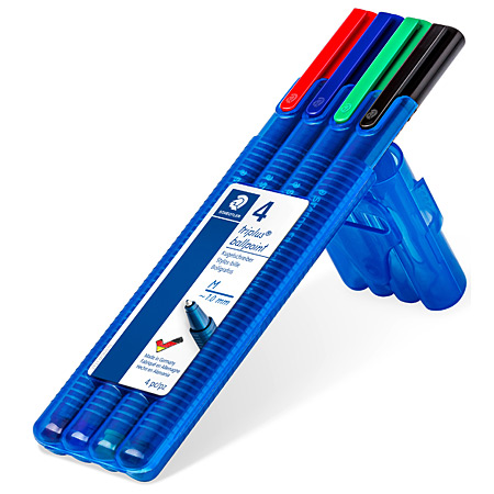 Staedtler Triplus Ball - plastic wallet - assorted ballpoint pens - medium point
