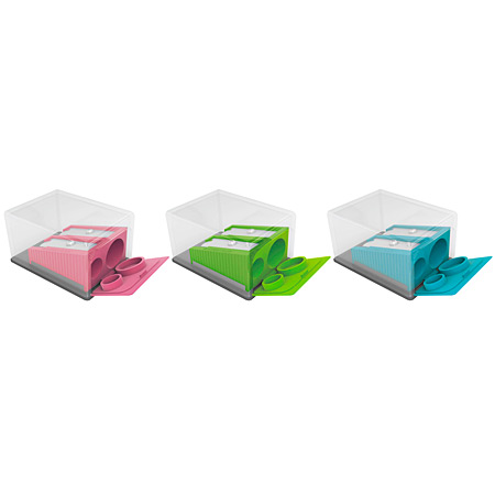 Staedtler Double sharpener with tank - diameters 8.2 & 10.2mm - assorted colours