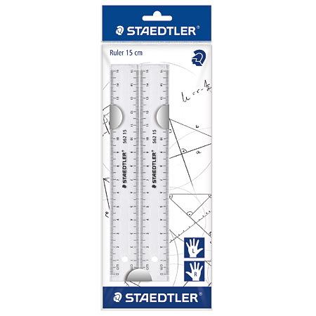 Staedtler Set of 2 rulers in clear plastic - for left & right-handed - 15cm