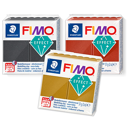 Staedtler Fimo Effect Metallic - pâte à modeler à cuire - bloc 56g - couleurs métallisées