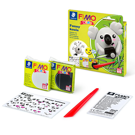 Staedtler Fimo Kids - set van 2 blokken 42gr boetseerpasta, gereedschap & instructies - funny koala