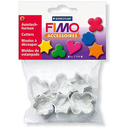 Staedtler Fimo - pack of 6 metal shaped cutters - +/- 2cm