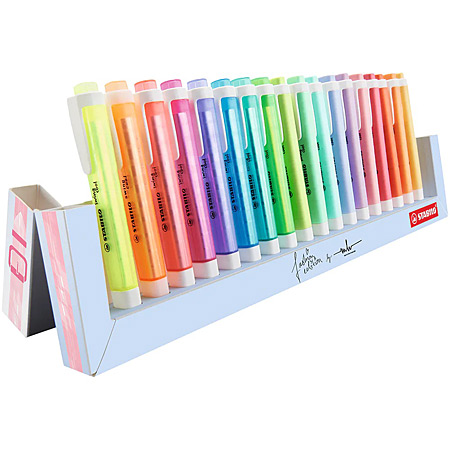 Stabilo Swing Cool - deskset - 18 assorted highlighters fluo & pastel  colours - Schleiper - Complete online catalogue