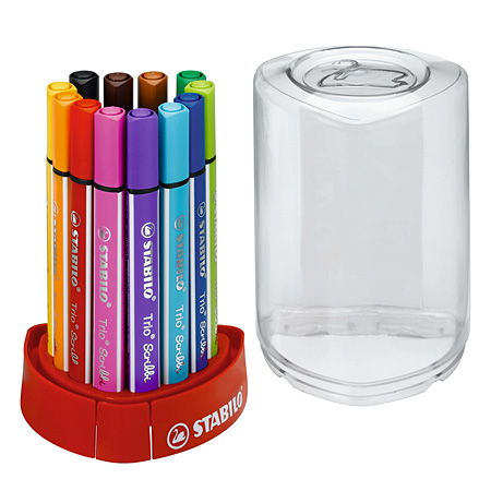 Stabilo Trio Scribbi - boîtier en plastique - assortiment de 12 marqueurs coloriage
