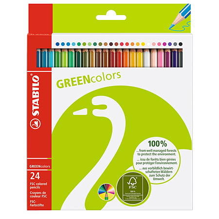 Stabilo GREENcolors - cardboard wallet - assorted colour pencils