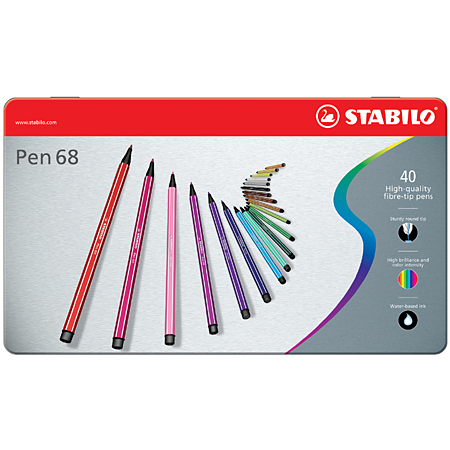Stabilo Pen 68 - étui en métal - assortiment de marqueurs