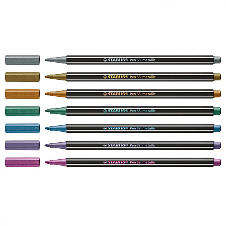 Stabilo Pen 68 Metallic - marqueur - pointe conique (1mm) - couleurs métallisées