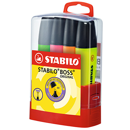 Stabilo Boss Parade - plastic box - 4 assorted highlighters