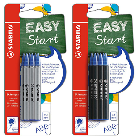 Stabilo EASYoriginal - paquet de 6 recharges pour stylo roller