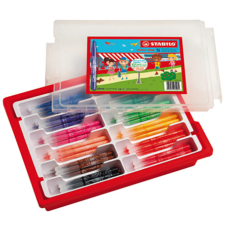 Stabilo Power Max Schoolpack - plastic doos - assortiment van 96 kleurmarkers