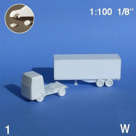 Schulcz Véhicule en polystyrène - camion conteneur - 120x24mm (1:100) - blanc