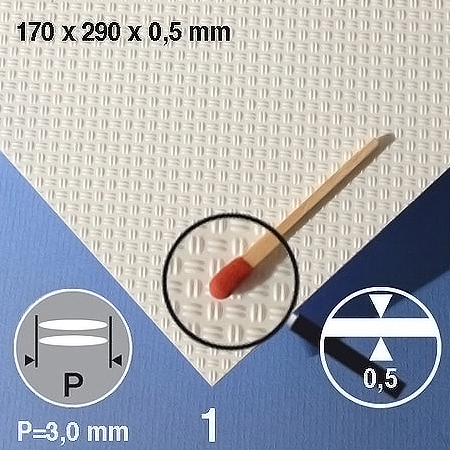 Schulcz Tranenplaat - vel - polystyreen - 290x170x0.50mm - 3.0mm - wit