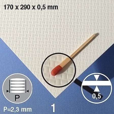 Schulcz Tranenplaat - vel - polystyreen - 290x170x0.50mm - 2.3mm - wit