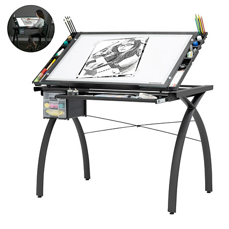 Studio Designs Futura Light Table - table à dessin lumineuse - surface de travail 97x53cm - inclinable