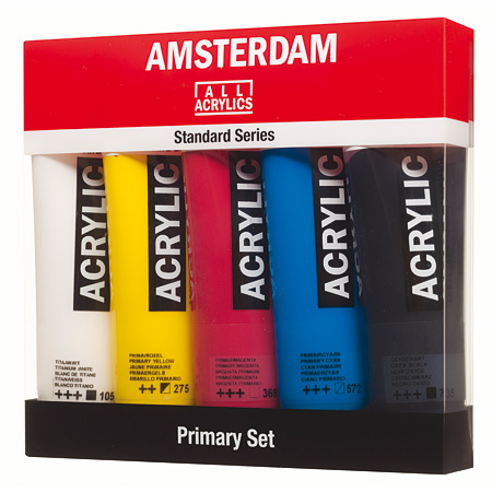 Talens Amsterdam Standard Series - set d'acrylique fine - assortiment de 5 tubes 120ml